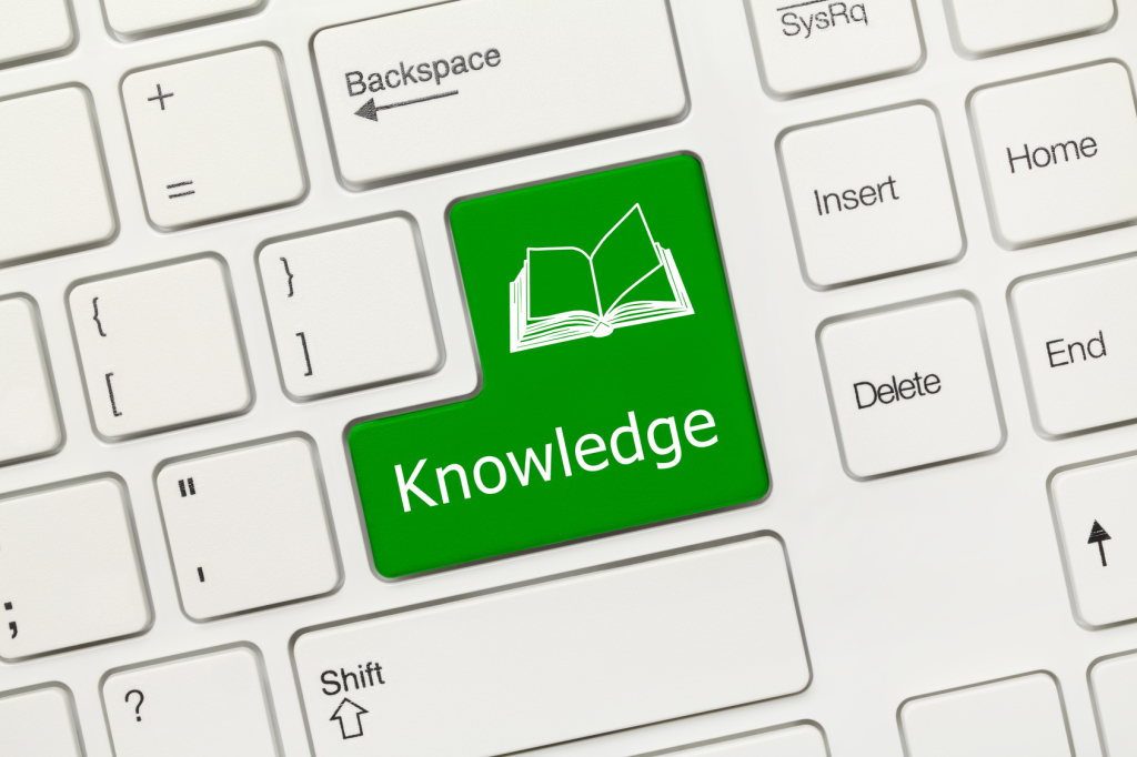 White conceptual keyboard - Knowledge (green key)
