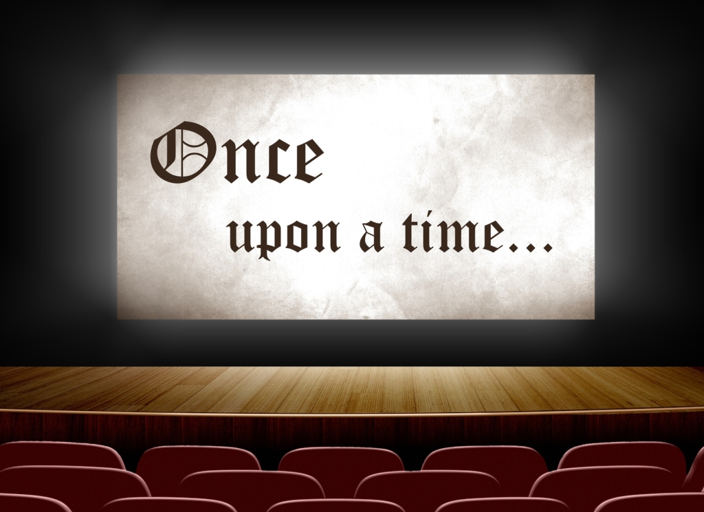 Cinema screen with once upon a time
